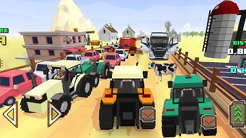 The highway is very crowded due to a lost animal - Blocky Farm & Racing Simulator 4k