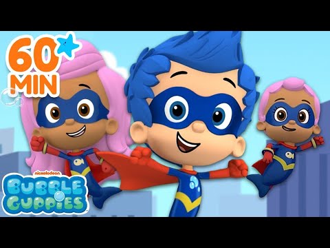 Most Daring Rescues w/ Gil, Molly, and Baby Mia! | 60 Minute Superhero Compilation | Bubble Guppies