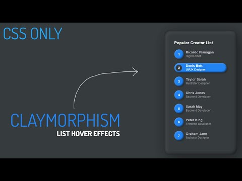 Claymorphism List Hover Effects