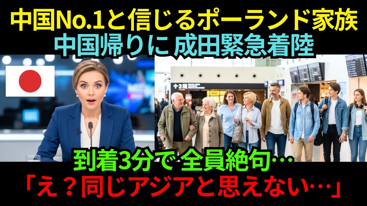 中国NO.1と信じていたポーランド人家族、成田に緊急着陸…到着直後に起きた“予想外の出来事”とは【海外の反応】