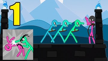 Slapstick Fighter Stickman Ragdoll Fighting Game - All Levels 1-7 - Gameplay (Android, iOS) Part 1