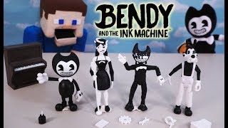 Bendy And The Ink Machine Action Figures Series 1 Batim Phatmojo Stop Motion Unboxing Plush