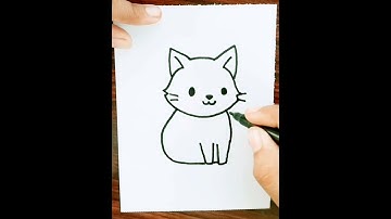 How To Draw A Cute Cat | Cute Cat Drawing For Kids Step By Step #shorts #drawing #easy #catdrawing