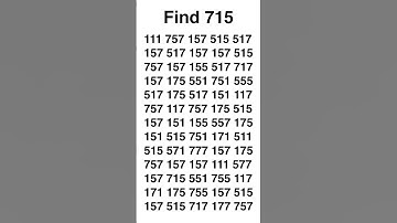 Only those with X ray vision like observation skills can uncover 715 within a challenging 5 secs