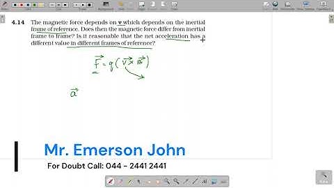 4.14 The magnetic force depends on v which depends on the inertial frame of reference. Does then the