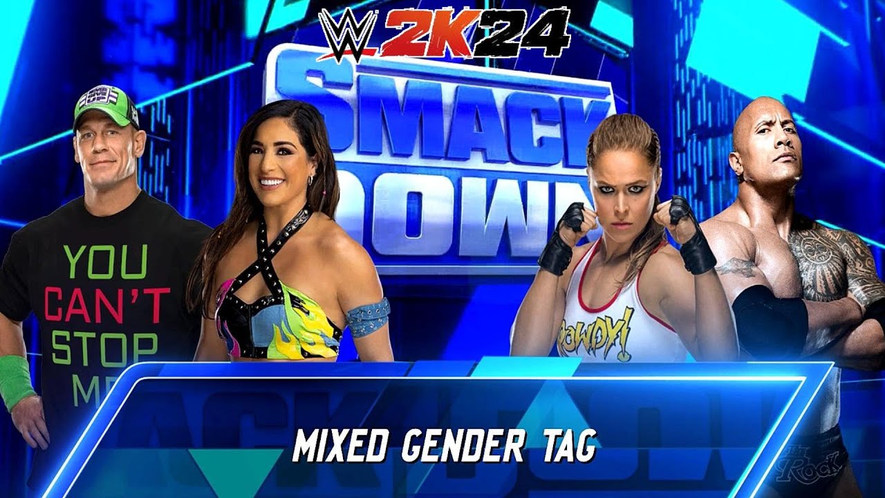 WWE 2K24 💥 RAQUEL RODRIGUEZ & JOHN CENA vs RONDA ROUSEY & THE ROCK 💥 # ...