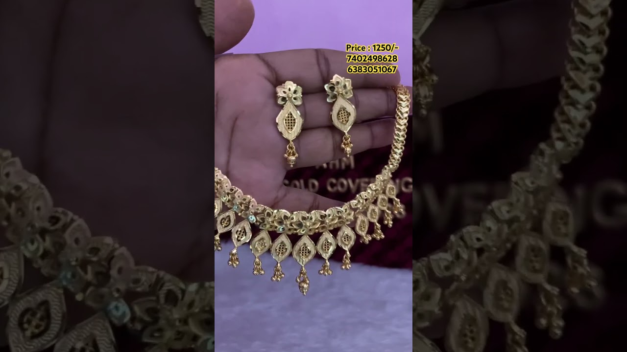 One gram gold forming necklace set 