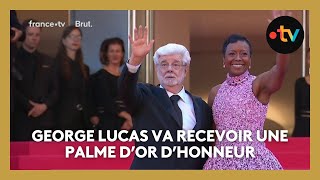 #Cannes2024 : George Lucas acclamé sur les marches avant de recevoir une Palme d'or d'honneur