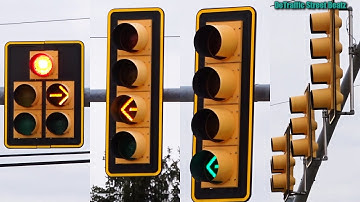 LED Doghouse Flashing Yellow Arrow Traffic Lights | Dequindre Rd & E Square Lake Rd