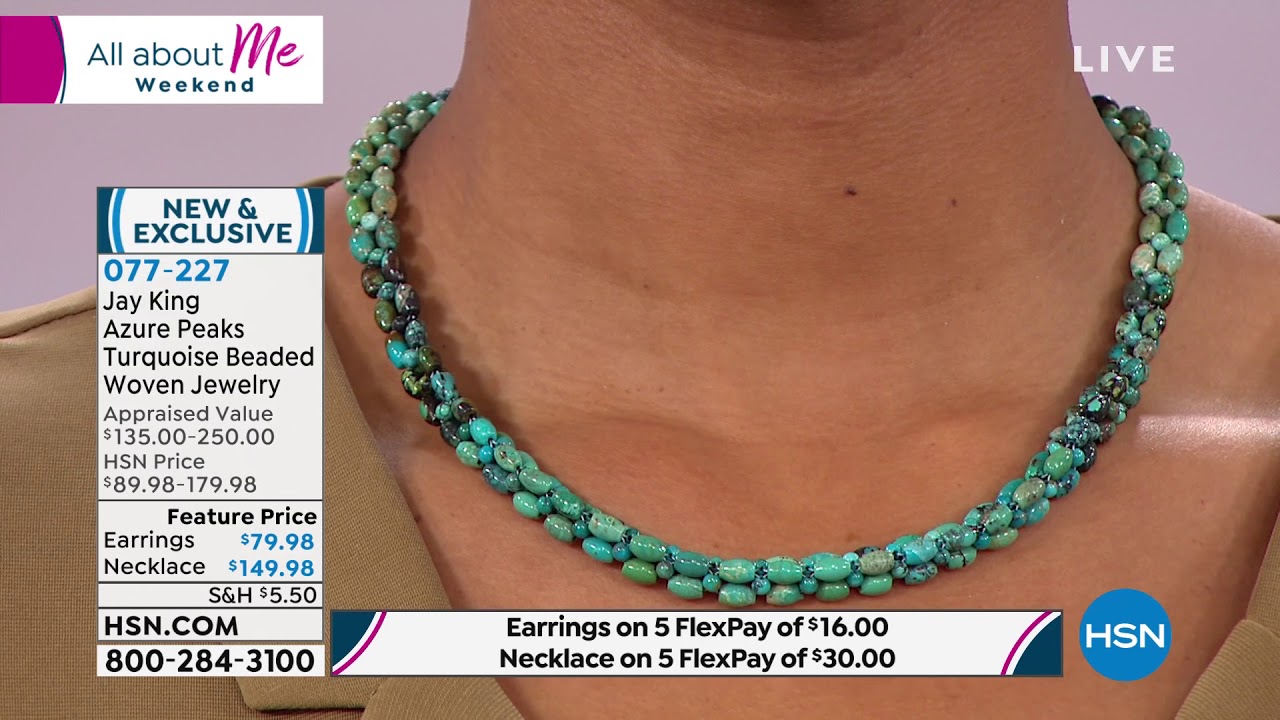 Jay King Sterling Silver Azure Peaks Turquoise Bead Wove... - YouTube