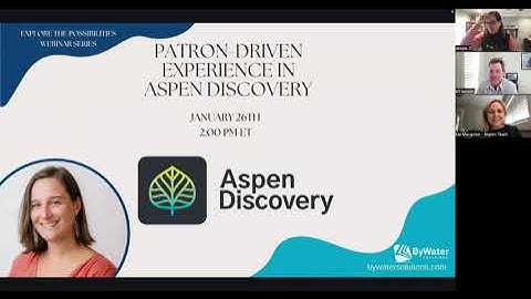 Patron Driven Experience with Aspen Discovery