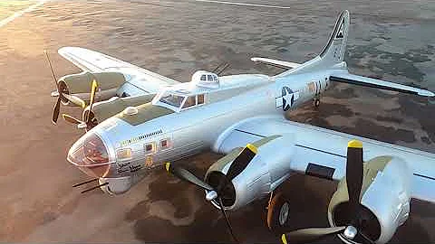 Hobby King RC B-17 Flying Fortress maiden flight!
