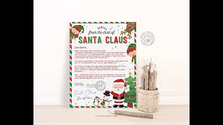 Editable Personalized Letter from Santa template Printable Custom  Christmas Letter for kids