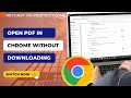 How to Open Pdf in Chrome Without Downloading | Change Pdf to Open Instead of Download in Chrome?