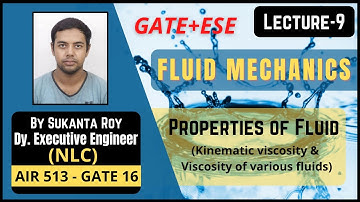 Lecture-9 | Kinematic viscosity | Properties of Fluids | Fluid Mechanics | GATE & ESE Mechanical