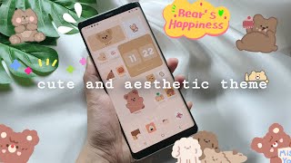 ☁️ how to have aesthetic phone | soft bear theme | brown theme | samsung screenshot 3