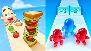 Sandwich Runner VS Join Blob Clash 3D - New Update 2025 All levels Gameplay
