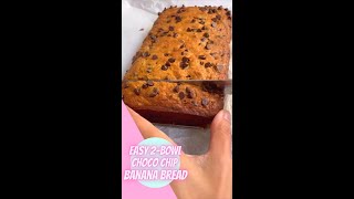 EASY 2-BOWL CHOCO CHIP BANANA BREAD (SMALL BATCH) | THE FLOUR GIRL EASY 2-BOWL CHOCO CHIP BANANA BREAD (SMALL BATCH) | THE FLOUR GIRL