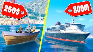 видео: ЛОДКА ЗА 250$ или КРУИЗНЫЙ ЛАЙНЕР ЗА 800 МИЛЛИОНОВ? - GTA 5 СРАВНЕНИЕ ДЕШЁВОЕ и ДОРОГОЕ (МОДЫ ГТА 5) картинка: ЛОДКА ЗА 250$ или КРУИЗНЫЙ ЛАЙНЕР ЗА 800 МИЛЛИОНОВ? - GTA 5 СРАВНЕНИЕ ДЕШЁВОЕ и ДОРОГОЕ (МОДЫ ГТА 5)