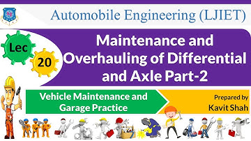 L 20 Maintenance of Differential and Axle 2 | Vehicle Maintenance and Garage Practice | Automobile