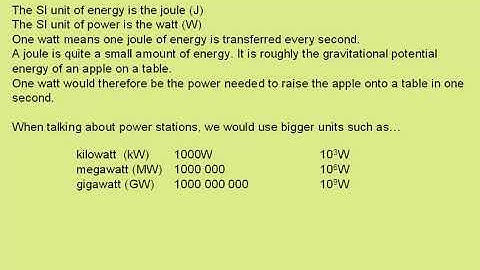 units of energy and power
