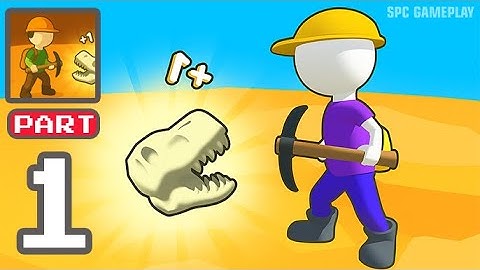 Dig A Dino - Gameplay Walkthrough Part 1 - Unearth Fossils Discover History,  iOS & Android