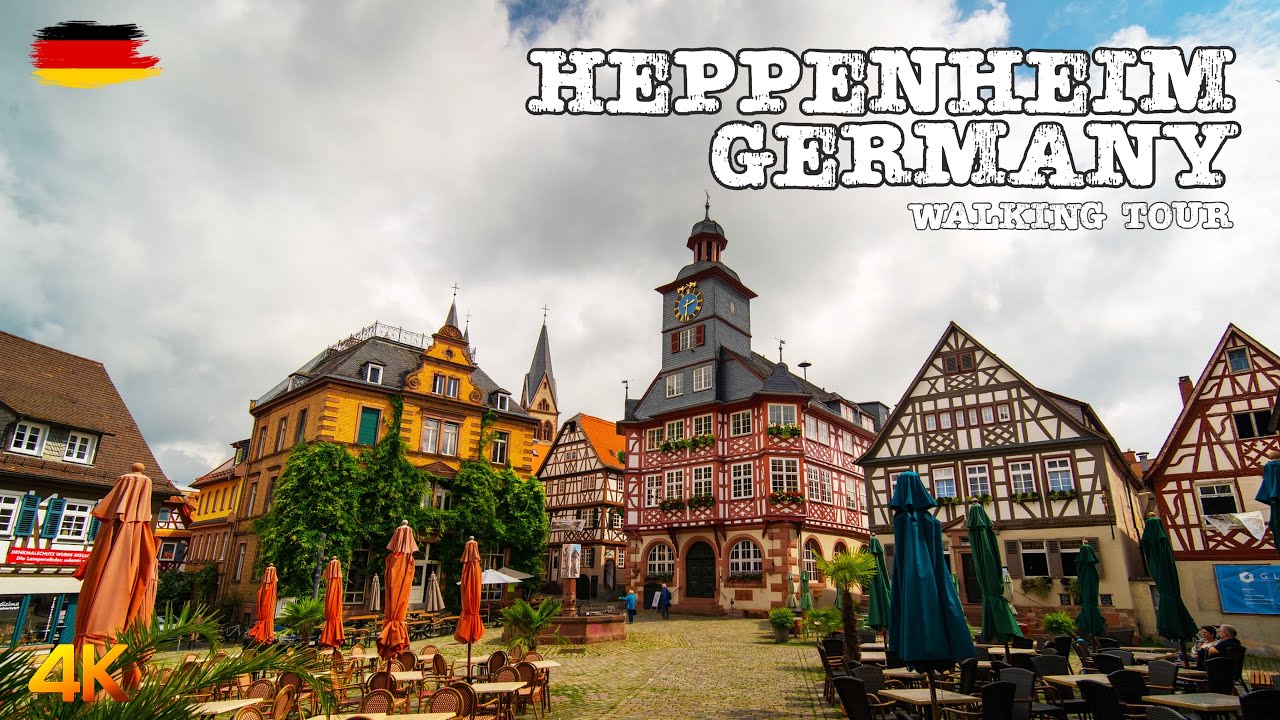 Heppenheim, Germany - Walking Tour 4K - Beautiful old wine city