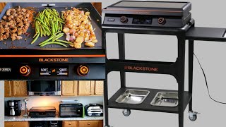 Blackstone E-Series 22inch Electric Tabletop Indoor Griddle With Hood & Prep Cart First Look & Cook