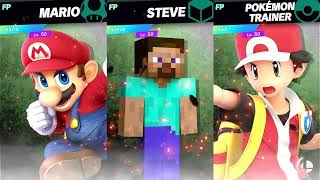 Super Smash Bros Ultimate Amiibo Fights Request Mario Vs Steve Vs Red