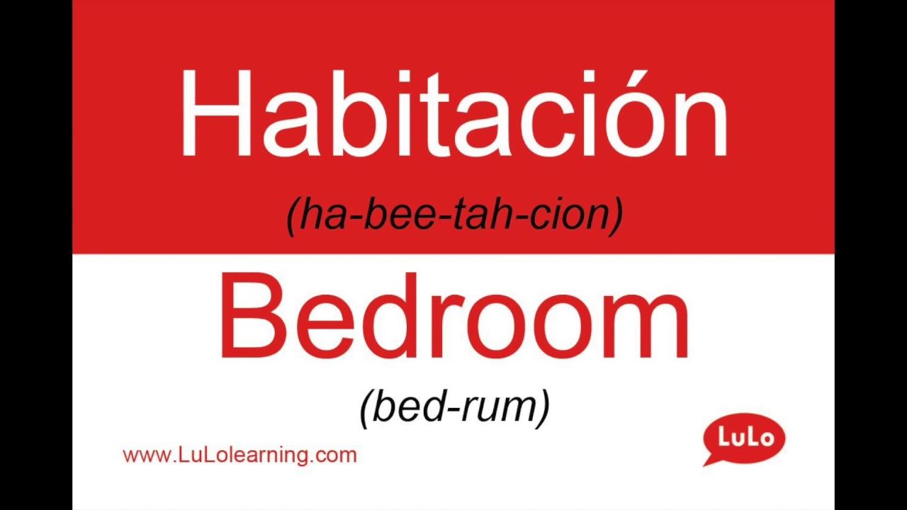 Cómo se dice Habitación en Inglés = How to say Bedroom in Spanish YouTube