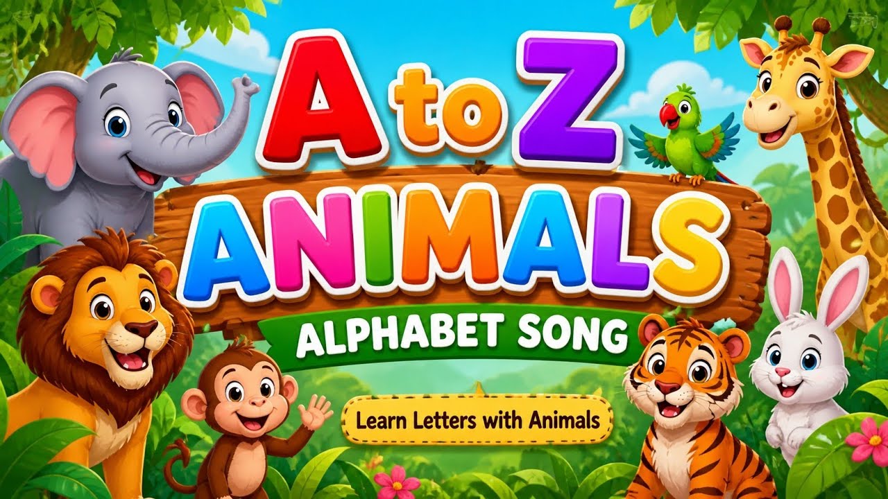 ABC Animals Song for Kids | Learn A to Z Alphabet with Animals - YouTube