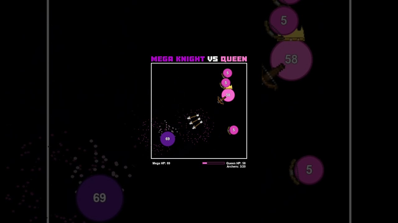 Mega Knight VS Queen Simulation 
