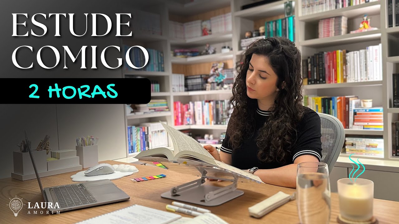 Estude Comigo em TEMPO REAL (2 horas) #489 | Study with me | Laura Amorim