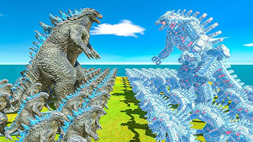 Legendary Godzilla War - Evolution size comparison of Godzilla 2014 vs ICE Mechagodzilla 2021 - ARBS