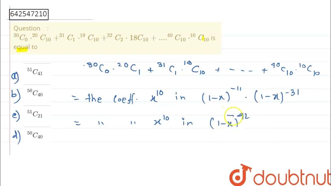 ^(30)C_(0)*^(20)C_(10)+^(31)C_(1)*^(19)C_(10)+^(32)C_(2)*18C_(10 ...