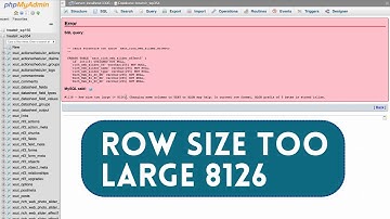 SOLVED MY SQL ERROR: Row size too large  8126  Changing some columns to TEXT or BLOB
