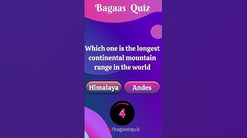 Which one is the longest continental mountain range in the world #shorts