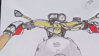 desenho de moto no grau para desenhar