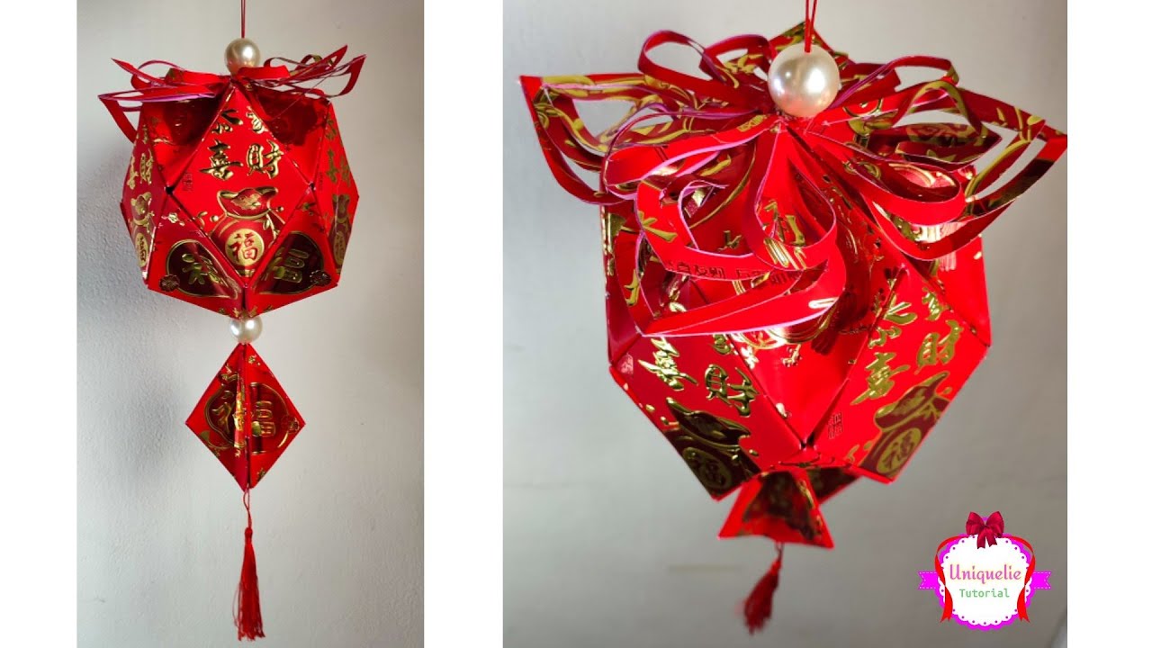 制作红包灯笼 | Chinese New Year Lantern #12 | lampion imlek bentuk nenas