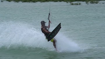 Kitesurfing Technique - Barefoot Water Ski Slow Mo