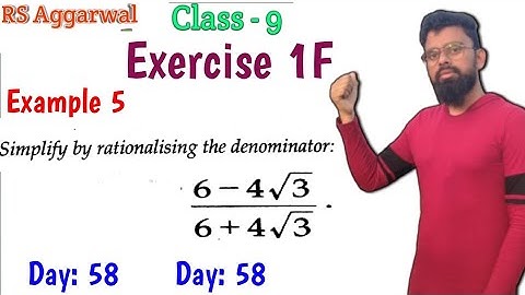 Rs Aggarwal Class 9 Exercise 1F Example 5, Simplify by rationalizing  the denominator