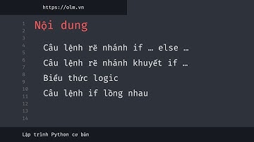 Câu lệnh rẽ nhánh if trong Python