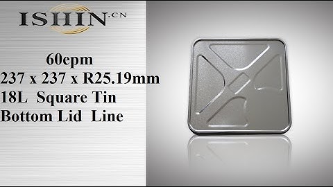 60epm 237 x 237 x R25.19mm 18L  Square Tin Bottom Lid  Line