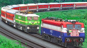 WAG7 RESCUE WAG9 LHB RED EXPRESS TRAIN | BUMPY RAILROAD | Train Simulator | Railwork | NTG GAMING