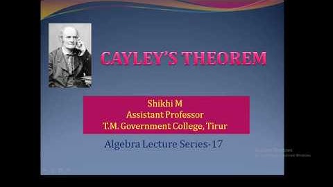 Algebra class 17- Cayley