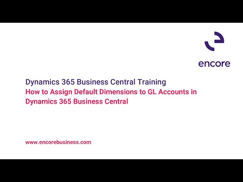How to Assign Default Dimensions to GL Accounts in Dynamics 365 Business Central