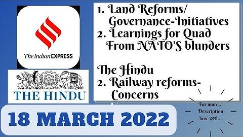 18th March 2022 | Gargi Classes The Indian Express & The Hindu Editorial Analysis | Rajani Kant Lata