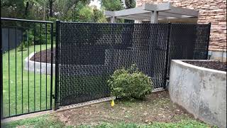 6 Black Chain Link Fence with Slats in Denton Texas Historic District