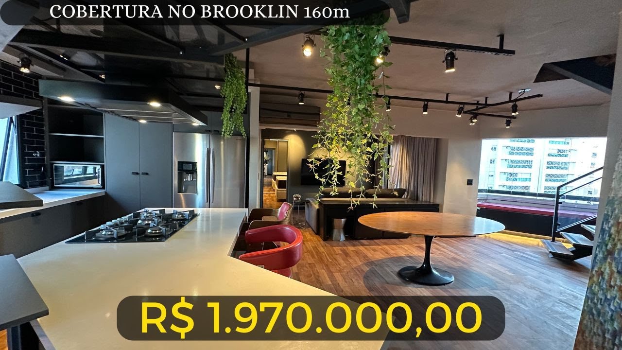 COBERTURA NO BROOKLIN COM PISCINA E ÁREA GOURMET PRIVATIVA DE 160 METROS