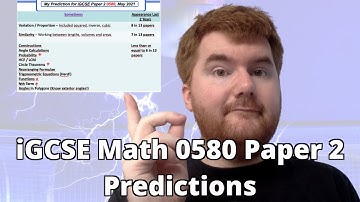 iGCSE Math 0580 Paper 2 Predictions May 2021